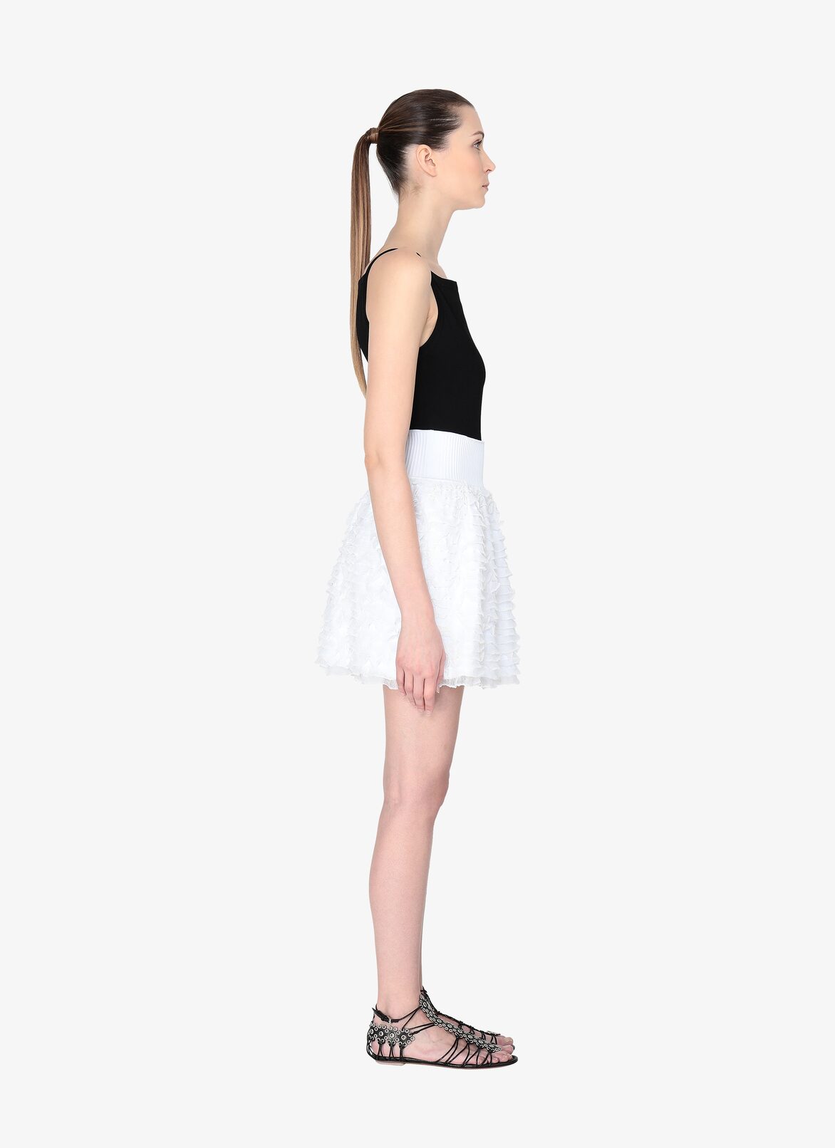 Mini Ruffled Skirt ALAÏA WHITE MINI RUFFLED SKIRT